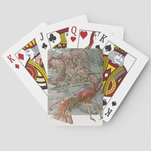 ロブスターの海、ヴィンテージアールヌーボー トランプ (裏面)