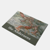 ロブスターの海、ヴィンテージアールヌーボー ドアマット (アングル)