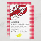 ロブスターの焼き付け/沸騰パーティーカスタマイズの招待 招待状 (正面/裏面)