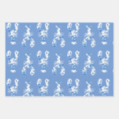 ロブスターの青と白のラッピングシート ラッピングペーパーシート (正面)