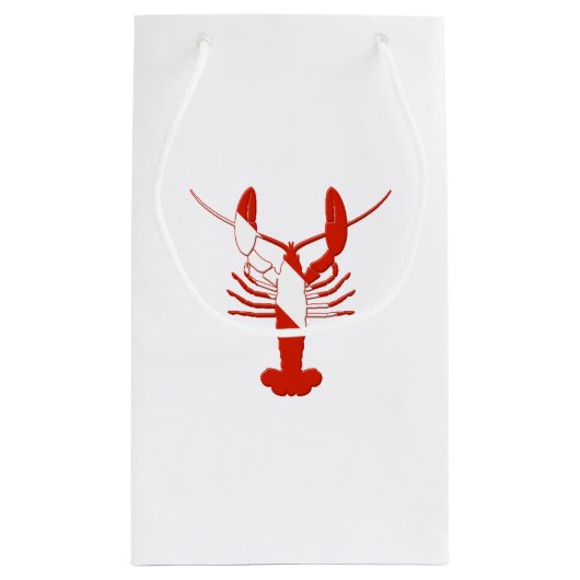 ロブスターの飛び込みのシルエット スモールペーパーバッグ (裏面)