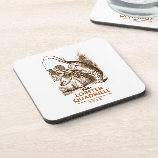 ロブスターのQuadrille (ブラシの鏡の不思議の国のユーモア) コースター (左側)