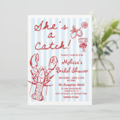 ロブスターはブライダルシャワーのキャッチセレクト 招待状 (スタンド正面)