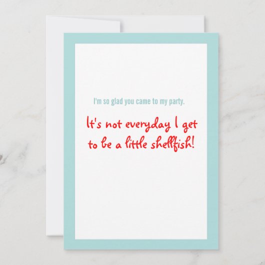 ロブスターはメッセージカード感謝していしています サンキューカード (裏面)