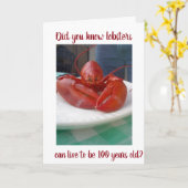 ロブスターは「100」=ハッピー**60th**ユーモアに生きる カード (黄色い花)