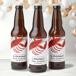 ロブスターをテーマにした誕生日パーティー ビールラベル