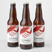 ロブスターをテーマにした誕生日パーティー ビールラベル (ボトル)