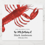ロブスターをテーマにした誕生日パーティー ビールラベル (シングルラベル)