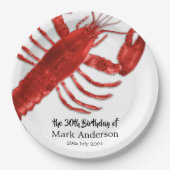 ロブスターをテーマにした誕生日パーティー ペーパープレート (正面)