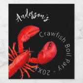 ロブスターアカザメの煮沸パーティー名 ワインラベル (シングルラベル)