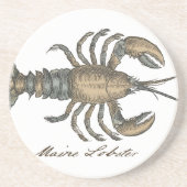 ロブスターイラストレーションアンティークメインシーフード コースター (正面)