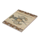 ロブスターイラストレーションアンティークメインシーフード タイル (側面)