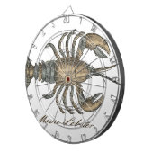 ロブスターイラストレーションアンティークメインシーフード ダーツボード (正面右)