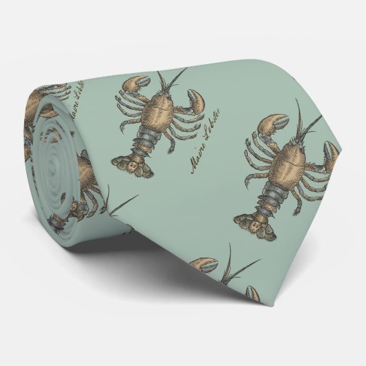 ロブスターイラストレーションアンティークメインシーフード ネクタイ (ロール)