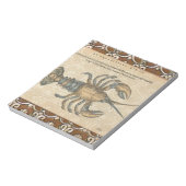 ロブスターイラストレーションアンティークメインシーフード ノートパッド (回転)