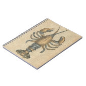 ロブスターイラストレーションアンティークメインシーフード ノートブック (左側)