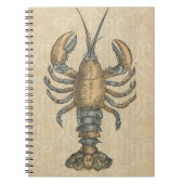 ロブスターイラストレーションアンティークメインシーフード ノートブック (正面)