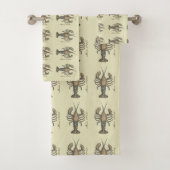 ロブスターイラストレーションアンティークメインシーフード バスタオルセット (インサイチュ)