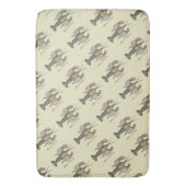 ロブスターイラストレーションアンティークメインシーフード バスマット (正面縦)