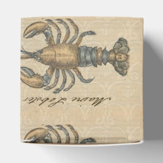 ロブスターイラストレーションアンティークメインシーフード フェイバーボックス (上部)