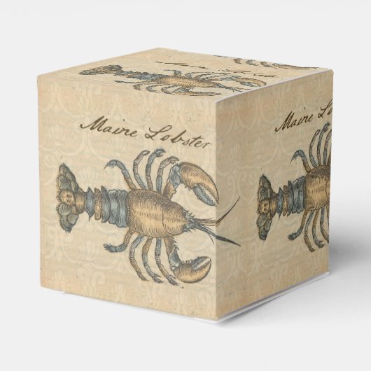 ロブスターイラストレーションアンティークメインシーフード フェイバーボックス (裏面サイド)