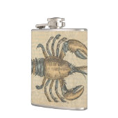 ロブスターイラストレーションアンティークメインシーフード フラスク (左)