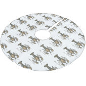 ロブスターイラストレーションアンティークメインシーフード ブラッシュドポリエステルツリースカート (アングル)