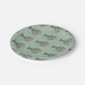 ロブスターイラストレーションアンティークメインシーフード ペーパープレート (アングル)