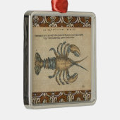 ロブスターイラストレーションアンティークメインシーフード メタルオーナメント (右)