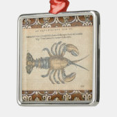 ロブスターイラストレーションアンティークメインシーフード メタルオーナメント (左)