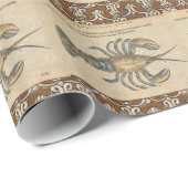 ロブスターイラストレーションアンティークメインシーフード ラッピングペーパー (ロールコーナー)