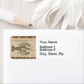 ロブスターイラストレーションアンティークメインシーフード ラベル (インサイチュ)