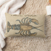 ロブスターイラストレーションアンティークメインシーフード ランバークッション (ブランケット)