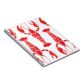ロブスターイラストレーション:水彩シームレスな背景 ノートブック (右側)