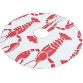 ロブスターイラストレーション：水彩シームレスな背景 ブラッシュドポリエステルツリースカート (アングル)