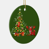 ロブスターウィズクリスマススカフツサンタハット セラミックオーナメント (右)