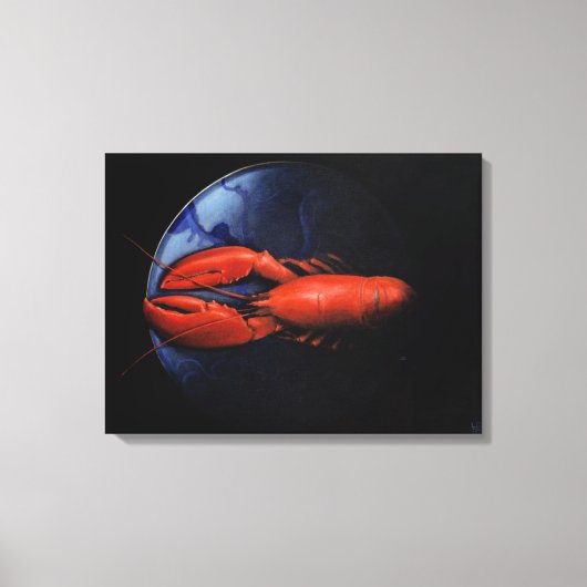 ロブスターオンティファニープレート キャンバスプリント (正面)