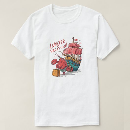 ロブスターオンバケーション Tシャツ (デザイン正面)