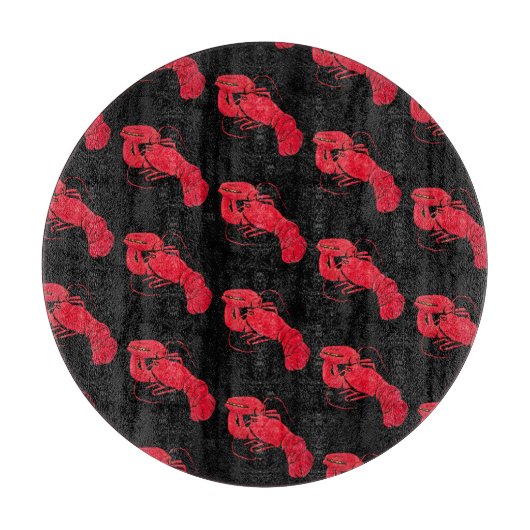 ロブスターオンブラックバックグラウンドby Marsden Hartley カッティングボード (正面)