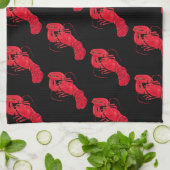 ロブスターオンブラックバックグラウンドby Marsden Hartley キッチンタオル (折り畳み)