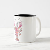 ロブスターカップの水彩スタイル ツートーンマグカップ (正面右)