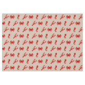 ロブスターカニの海馬クリムゾンベージュ模様 テーブルクロス (正面(横))