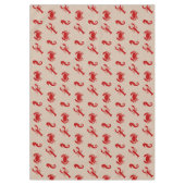 ロブスターカニの海馬クリムゾンベージュ模様 テーブルクロス (正面)