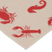 ロブスターカニの海馬クリムゾンベージュ模様 テーブルクロス (アングル)
