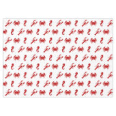 ロブスターカニの海馬クリムゾンホワイト模様 テーブルクロス (正面(横))