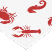 ロブスターカニの海馬クリムゾンホワイト模様 テーブルクロス (アングル)