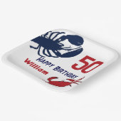 ロブスターカニハッピーバースデーパーティー ペーパープレート (傾斜あり)