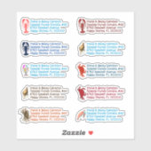 ロブスターカニ海ライフ差出人住所シール シール (シート)