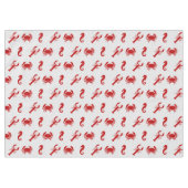 ロブスターカニ海馬クリムゾンライトグレー模様 テーブルクロス (正面(横))