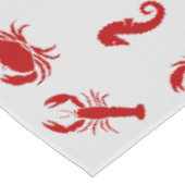 ロブスターカニ海馬クリムゾンライトグレー模様 テーブルクロス (アングル)